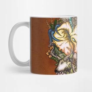 The majestic elephant with the creature of the night the owl Mug